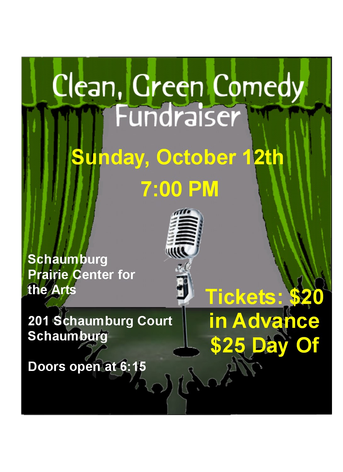 Clean, Green, Comedy Fundraiser flier